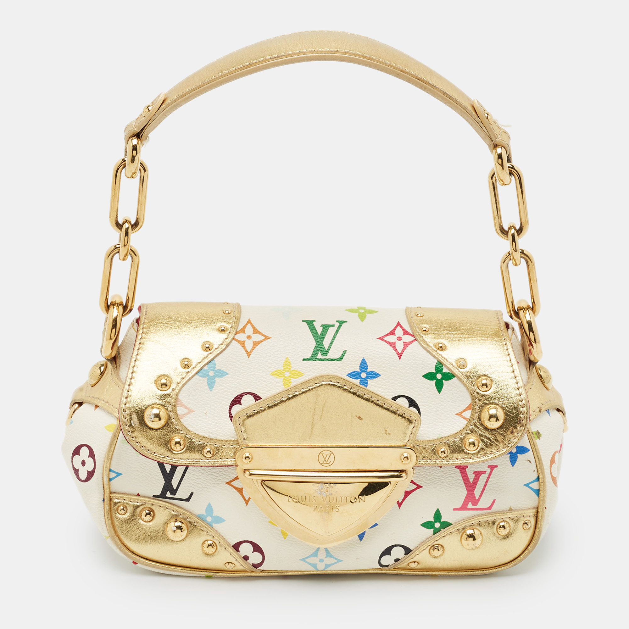 Louis Vuitton White Monogram Multicolore Canvas Marilyn Bag, Gold
Louis Vuitton White Monogram Multicolore Canvas Marilyn Bag, Gold