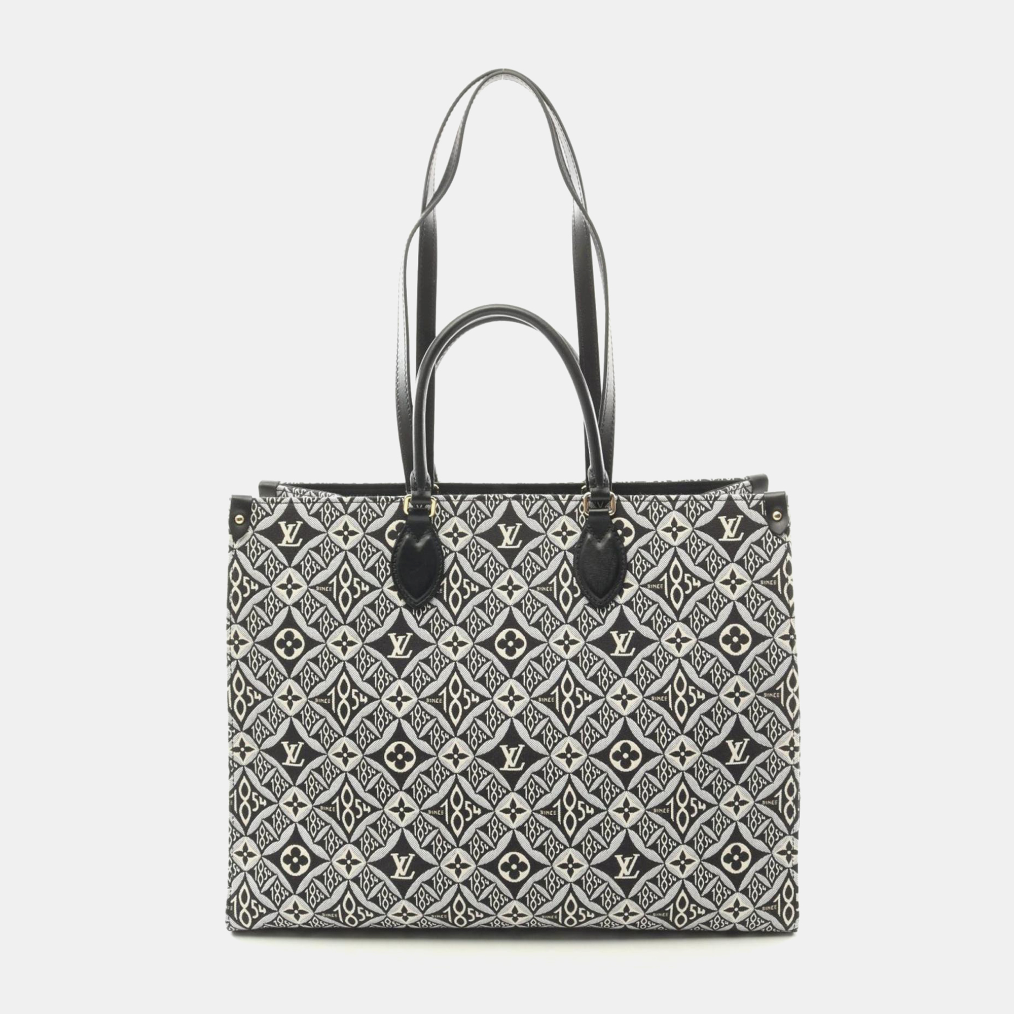 Louis Vuitton Gray Black Canvas Leather Monogram Jacquard On The Go Gm Since 1854 Tote
Louis Vuitton Gray Black Canvas Leather Monogram Jacquard On The Go Gm Since 1854 Tote