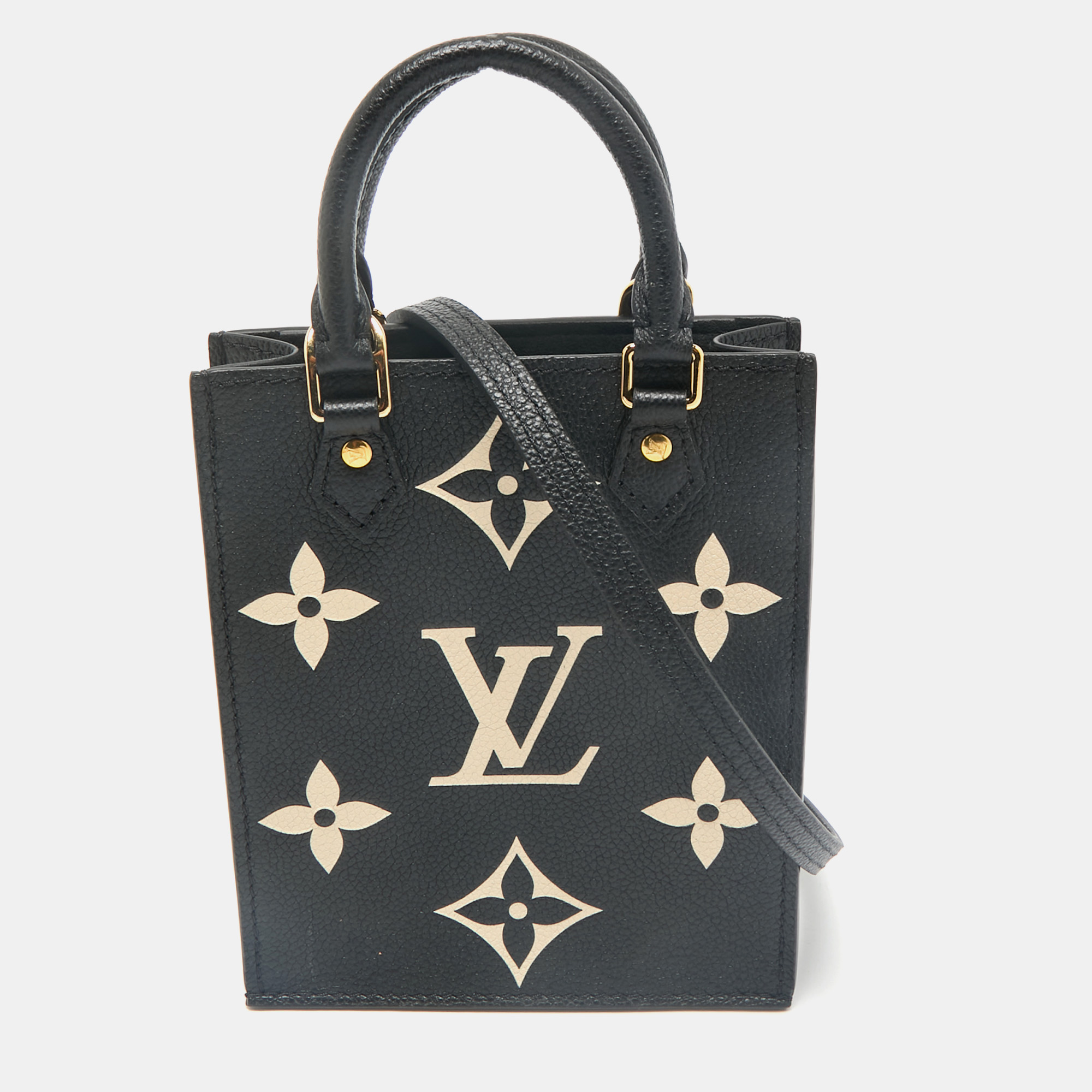 Louis Vuitton Black/Beige Monogram Empreinte Leather Petit Sac Plat Bag
Louis Vuitton Black/Beige Monogram Empreinte Leather Petit Sac Plat Bag