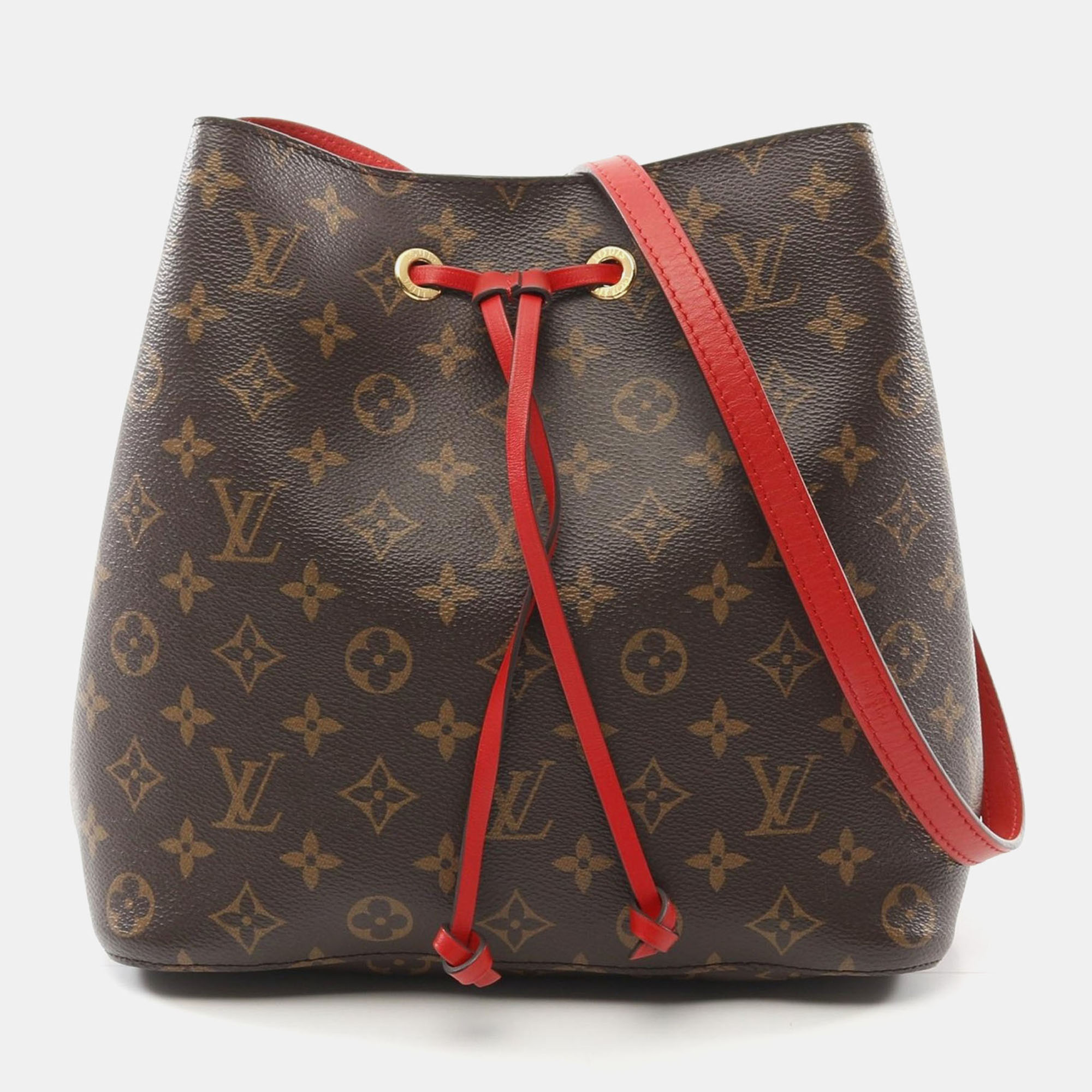 Louis Vuitton Neonoe Shoulder Crossbody Bag Monogram Leather Coquelicot