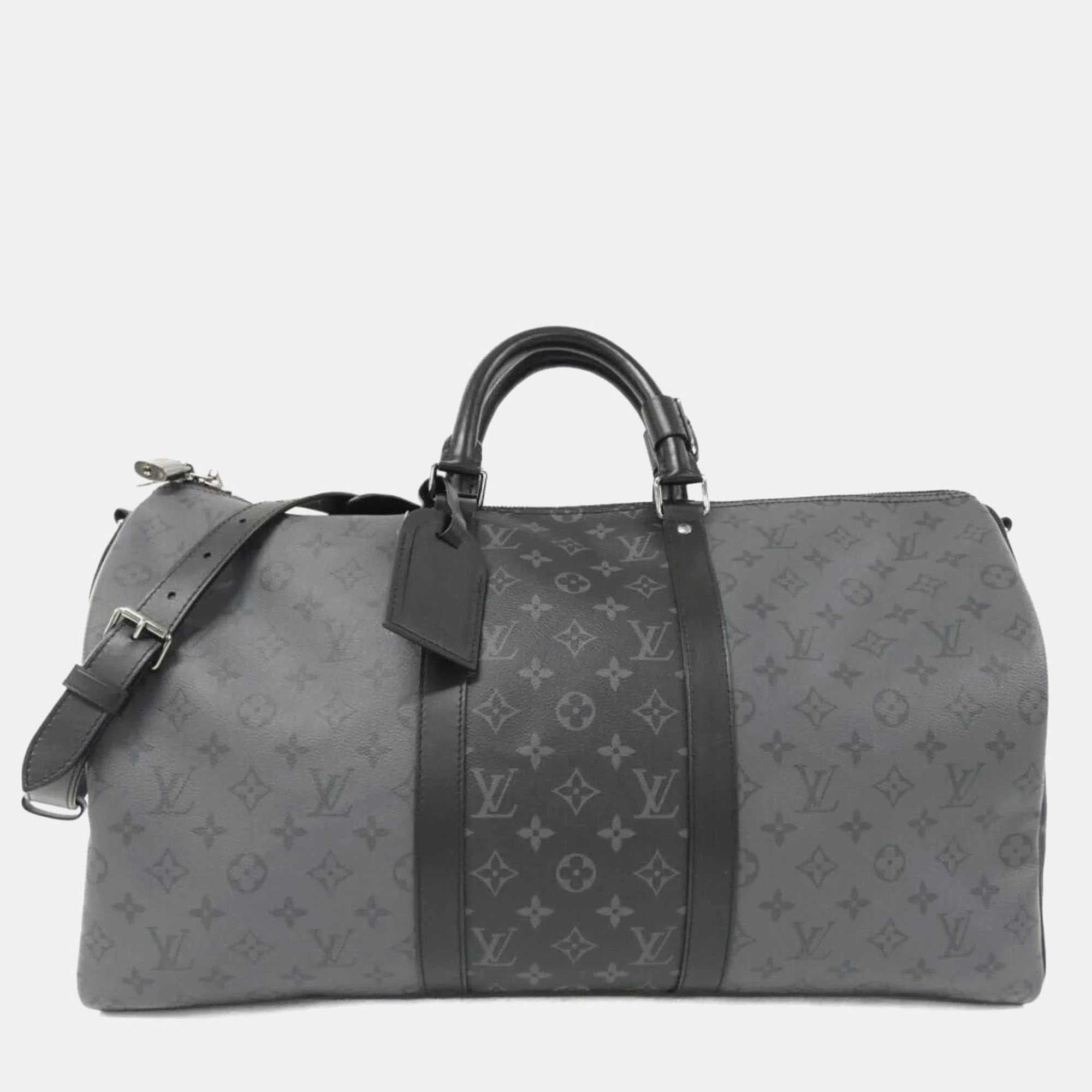 Louis Vuitton Monogram Eclipse Reverse Keepall Bandouliere Boston Bag, Black
Louis Vuitton Monogram Eclipse Reverse Keepall Bandouliere Boston Bag, Black