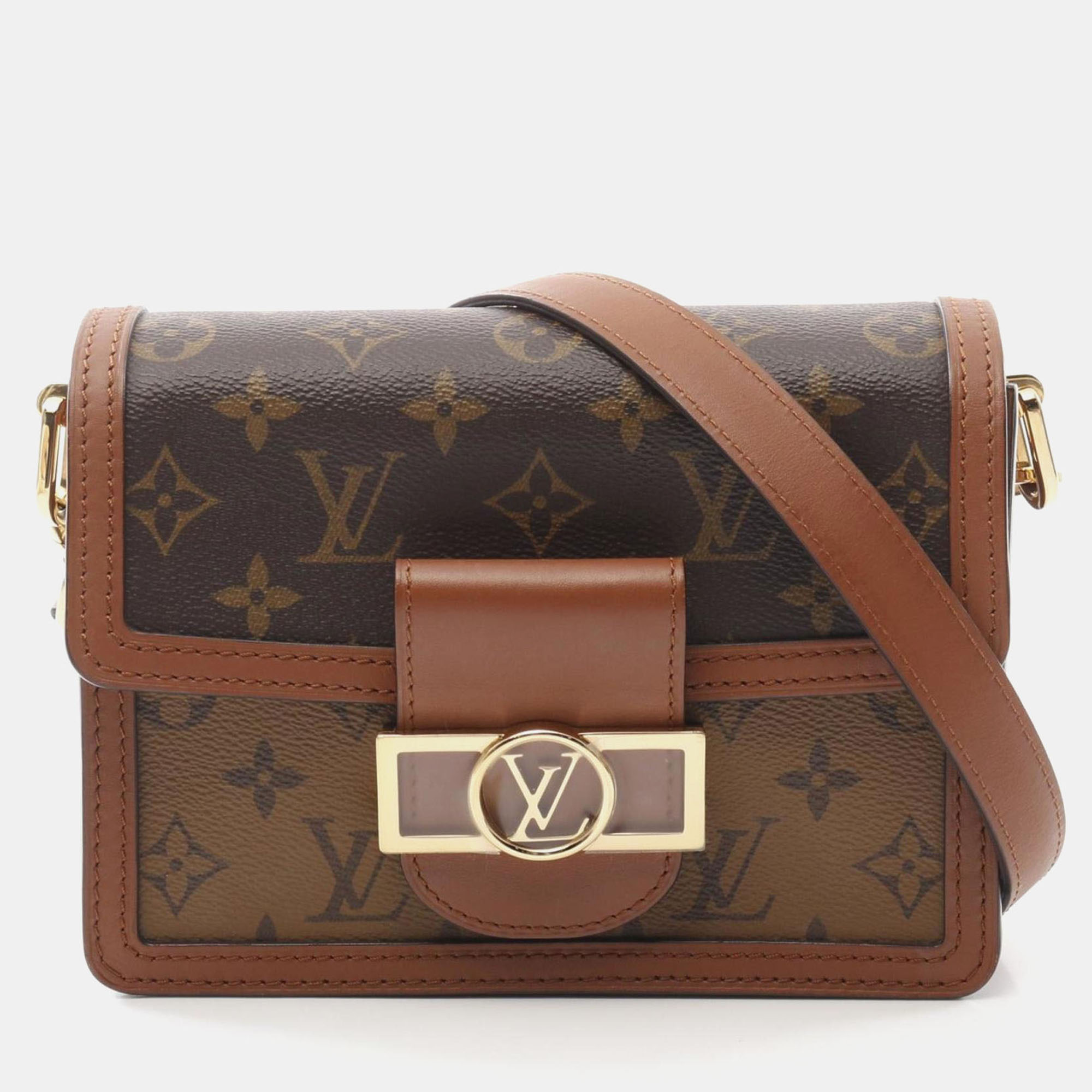 Louis Vuitton Coated Canvas Leather Monogram Reverse Dauphine Mini Shoulder Bag, Brown
Louis Vuitton Coated Canvas Leather Monogram Reverse Dauphine Mini Shoulder Bag, Brown