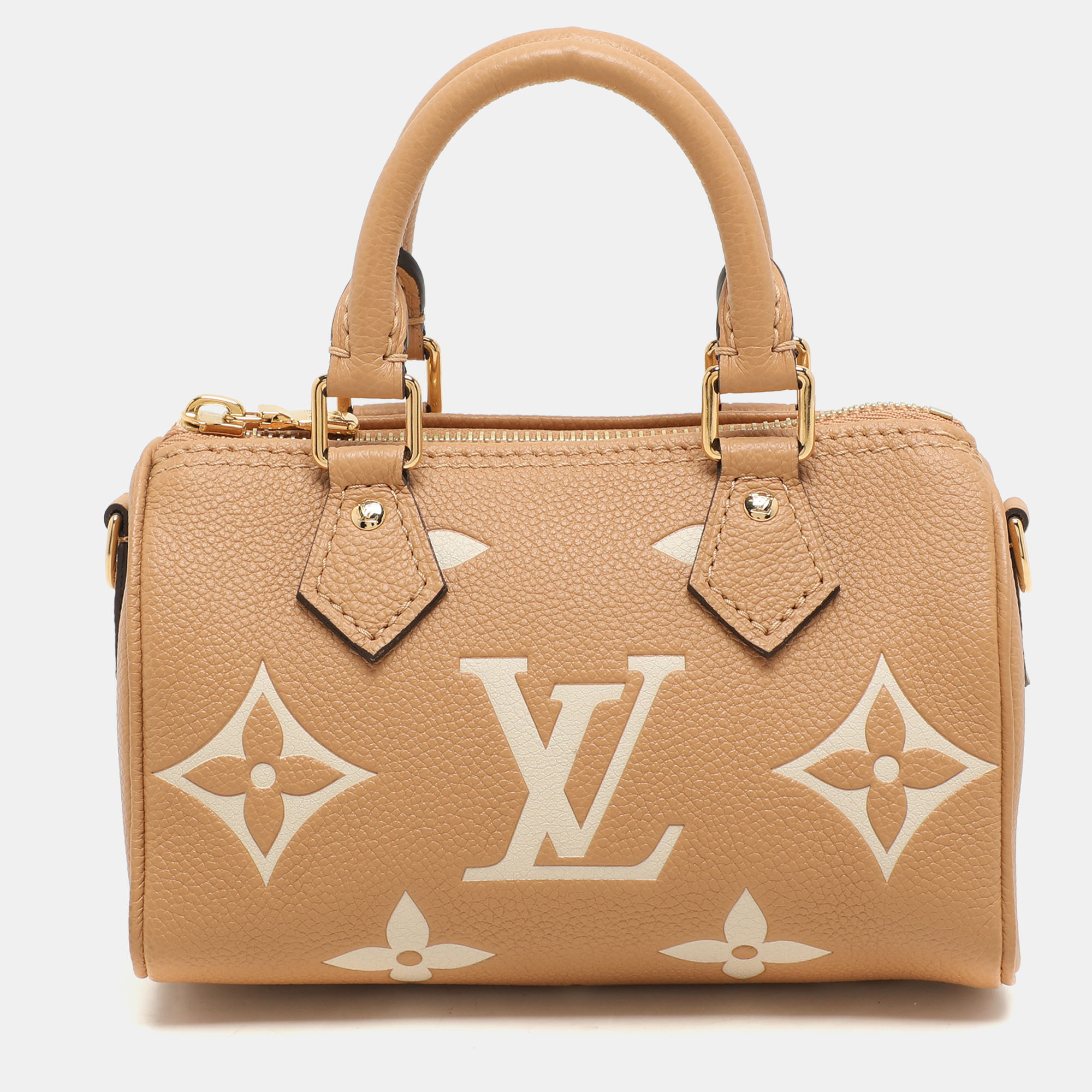 Louis Vuitton Bicolor Giant Monogram Empreinte Leather Nano Speedy Bag, Brown
Louis Vuitton Bicolor Giant Monogram Empreinte Leather Nano Speedy Bag, Brown