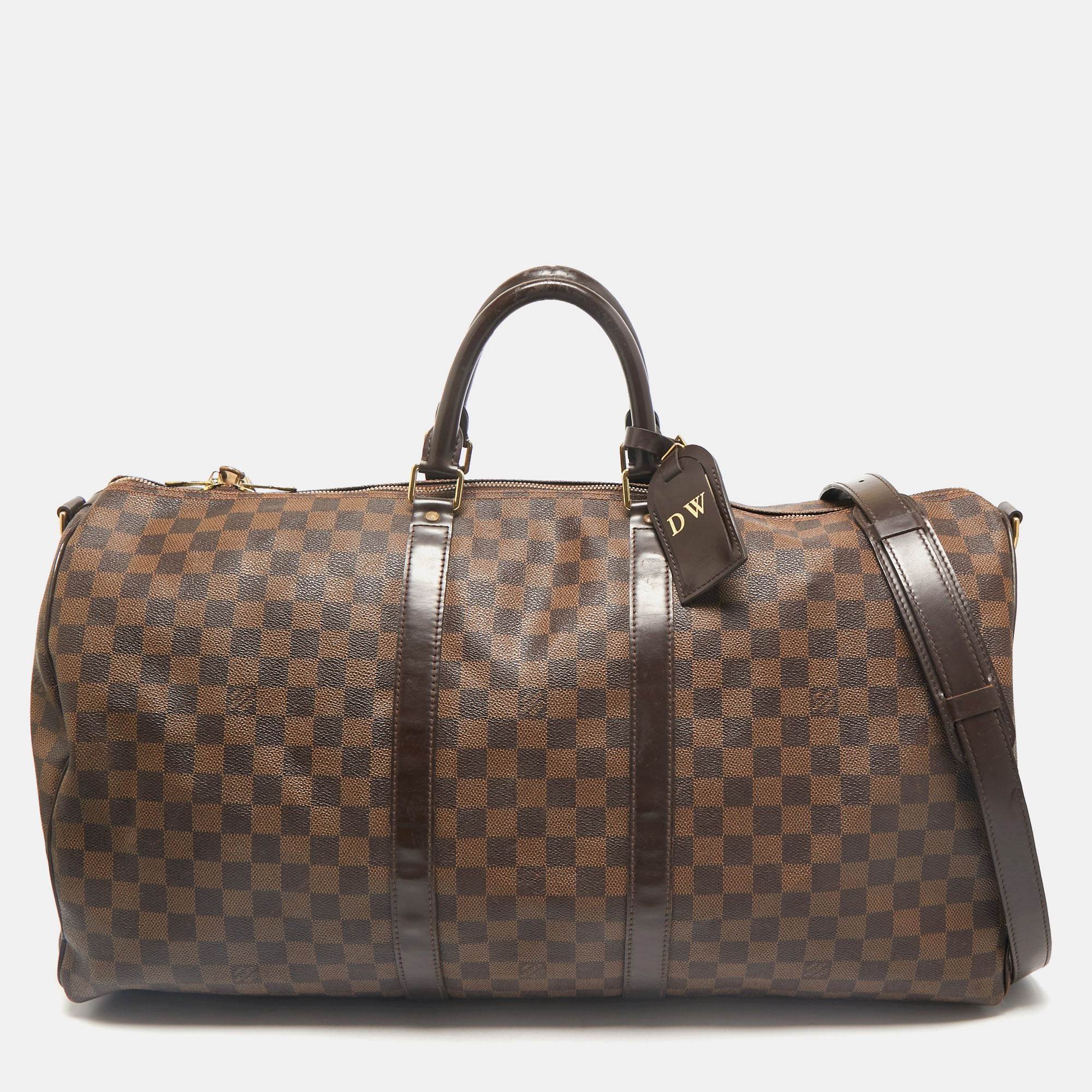 Louis Vuitton Damier Ebene Canvas Keepall Bandouliere 55 Bag, Brown
Louis Vuitton Damier Ebene Canvas Keepall Bandouliere 55 Bag, Brown