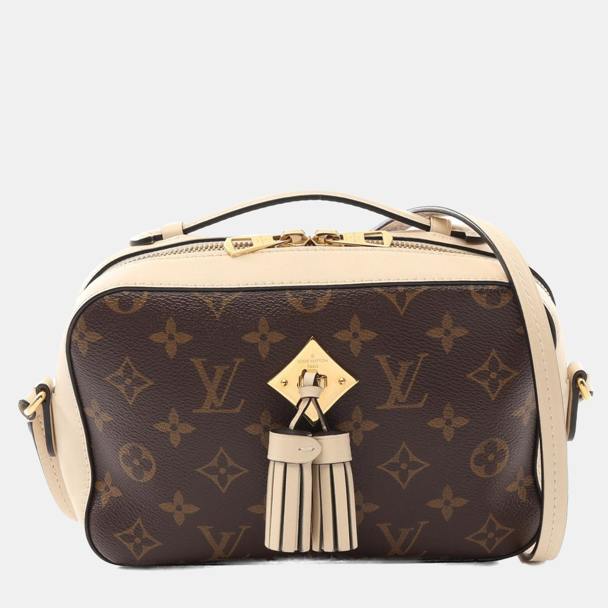 Louis Vuitton Saintonge Shoulder Crossbody Bag  Monogram Leather Brown