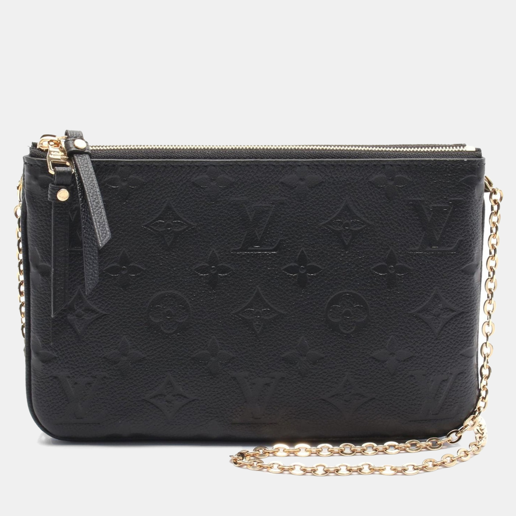 Louis Vuitton Pochette Double Zip Chain Shoulder Crossbody Bag Leather Bk, Black
Louis Vuitton Pochette Double Zip Chain Shoulder Crossbody Bag Leather Bk, Black