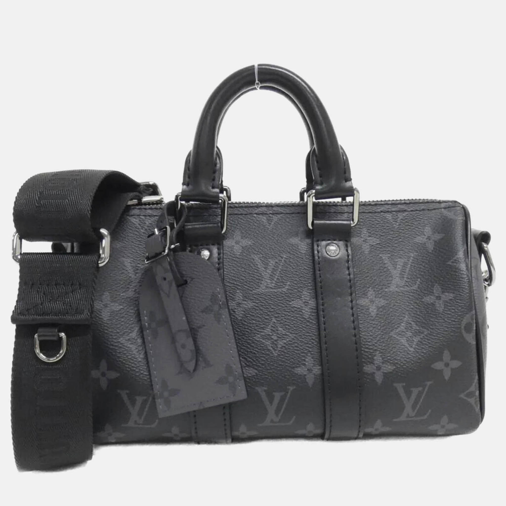 Louis Vuitton Monogram Eclipse Reverse Keepall Bandouliere Boston Bag, Black
Louis Vuitton Monogram Eclipse Reverse Keepall Bandouliere Boston Bag, Black