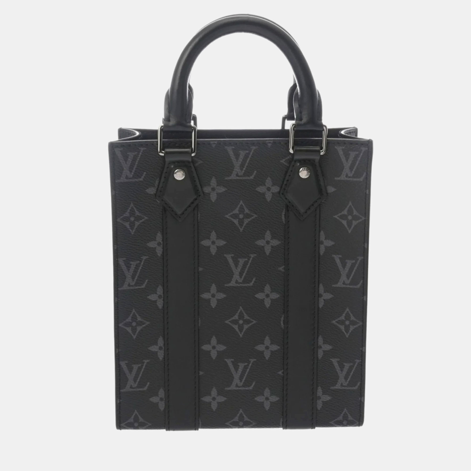 Louis Vuitton Sac Plat Mini Black Monogram Eclipse Canvas Shoulder Bag
