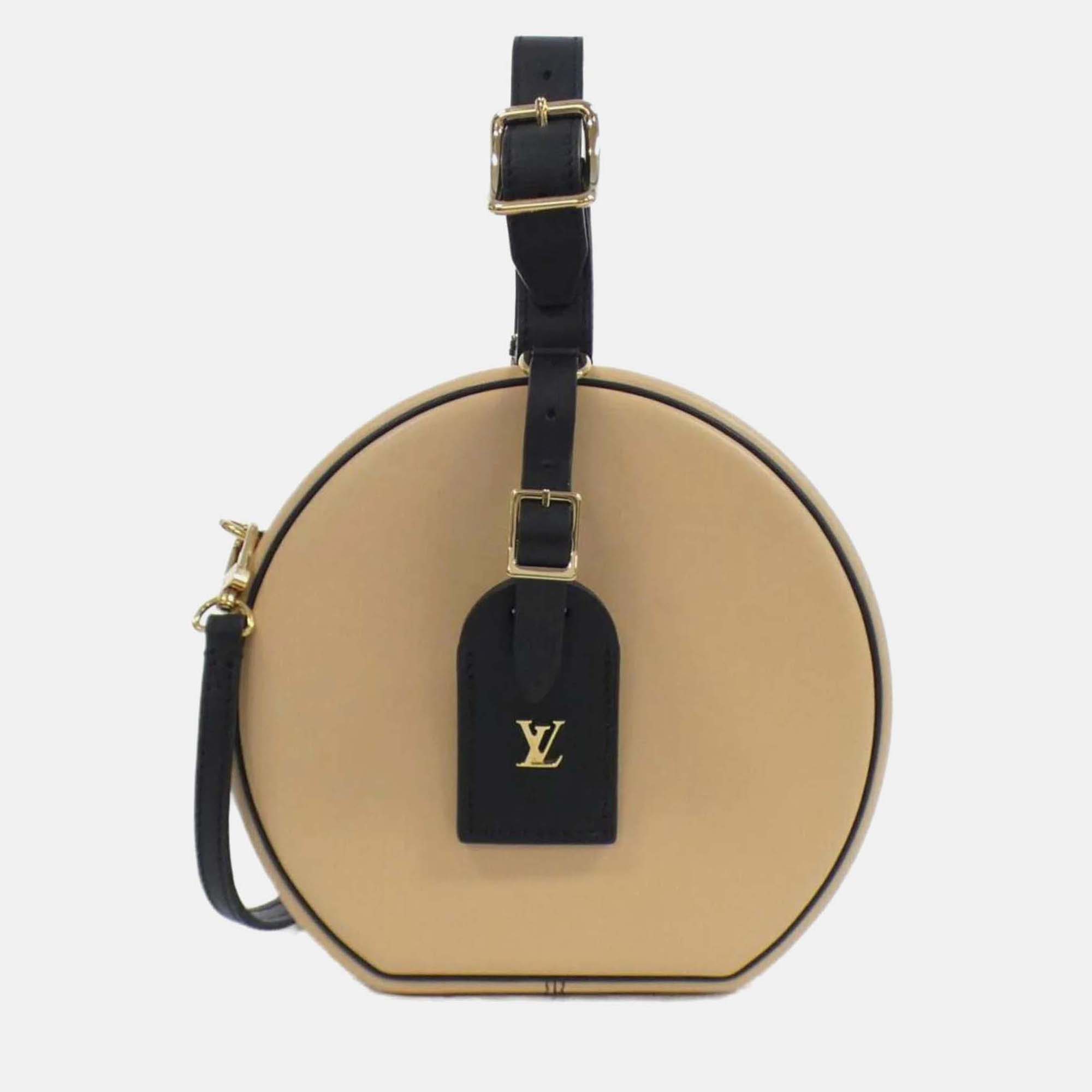 Louis Vuitton Petite Boite Chapeau Beige/Black Leather Shoulder Bag, Brown
Louis Vuitton Petite Boite Chapeau Beige/Black Leather Shoulder Bag, Brown