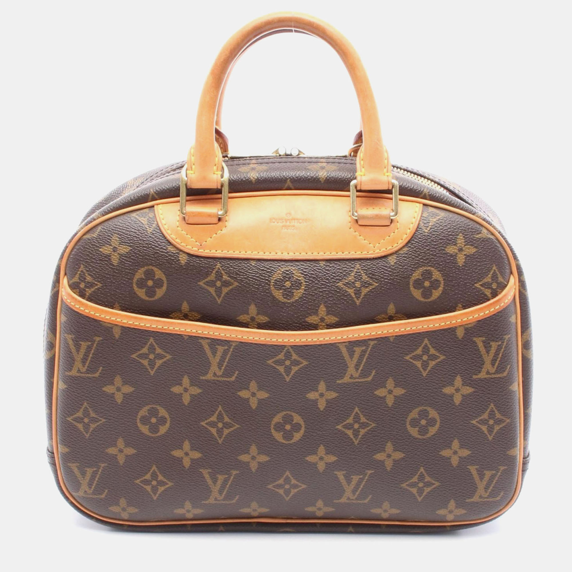 Louis Vuitton Trouville Brown Monogram Canvas and Leather Top Handle Bag
Louis Vuitton Trouville Brown Monogram Canvas and Leather Top Handle Bag