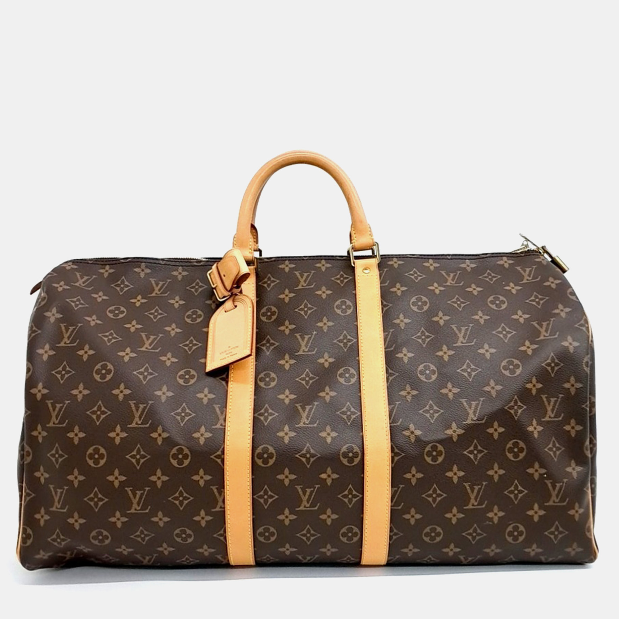 Louis Vuitton Bandouliere Keepall 55 Brown Monogram Coated Canvas Leather Handbag
Louis Vuitton Bandouliere Keepall 55 Brown Monogram Coated Canvas Leather Handbag
