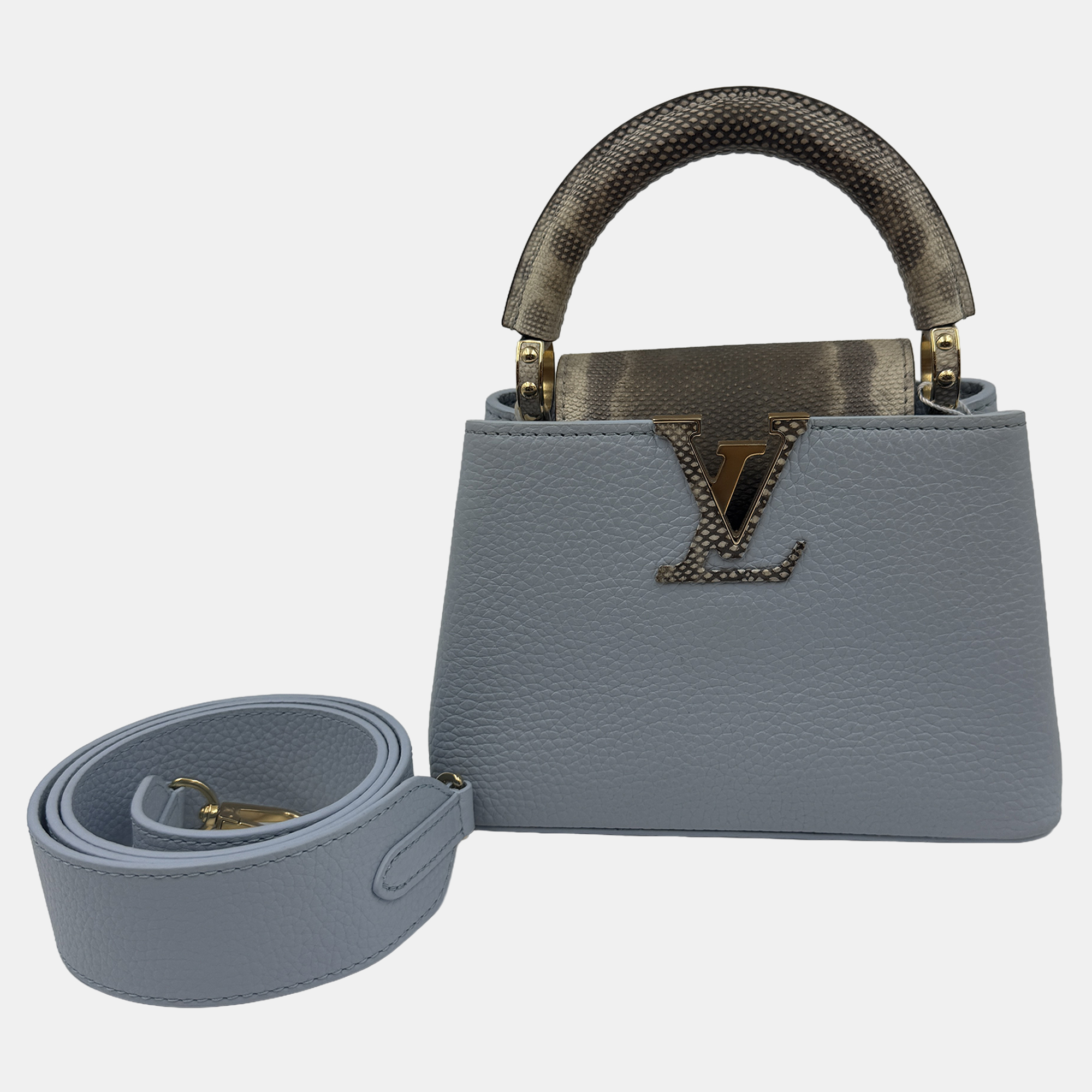 Louis Vuitton Blue Leather Mini Capucines Bag - Louis Vuitton - Modalova