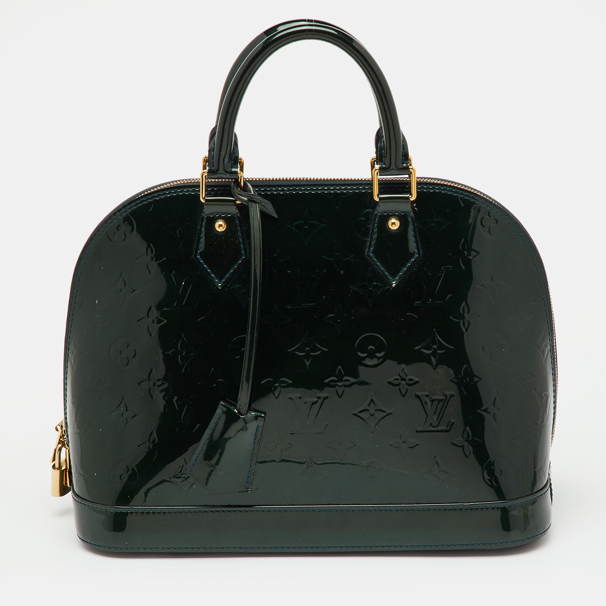 Louis Vuitton Blue Nuit Monogram Vernis Alma PM Bag, Green
Louis Vuitton Blue Nuit Monogram Vernis Alma PM Bag, Green