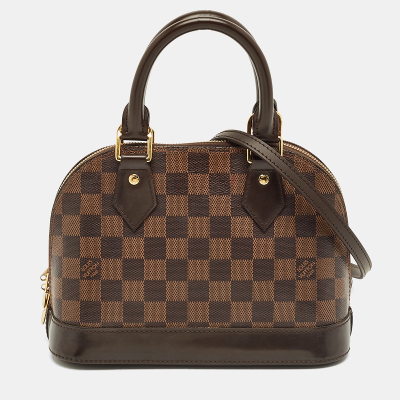 Louis Vuitton Damier Ebene Canvas Alma BB Bag, Brown 
Louis Vuitton Damier Ebene Canvas Alma BB Bag, Brown