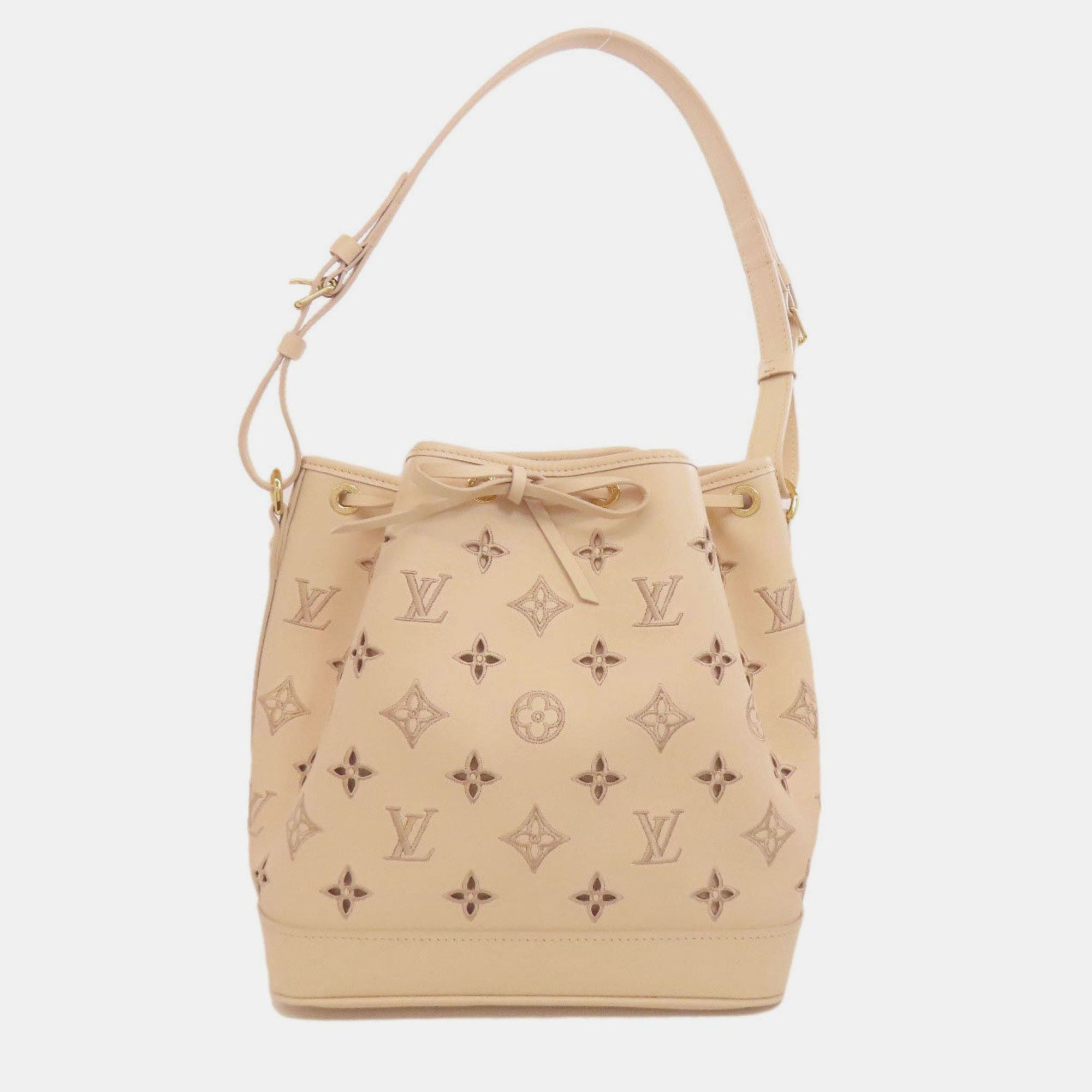 Louis Vuitton Petit Noe Broderie Anglaise Handbag Calfskin, Beige 
Louis Vuitton Petit Noe Broderie Anglaise Handbag Calfskin, Beige