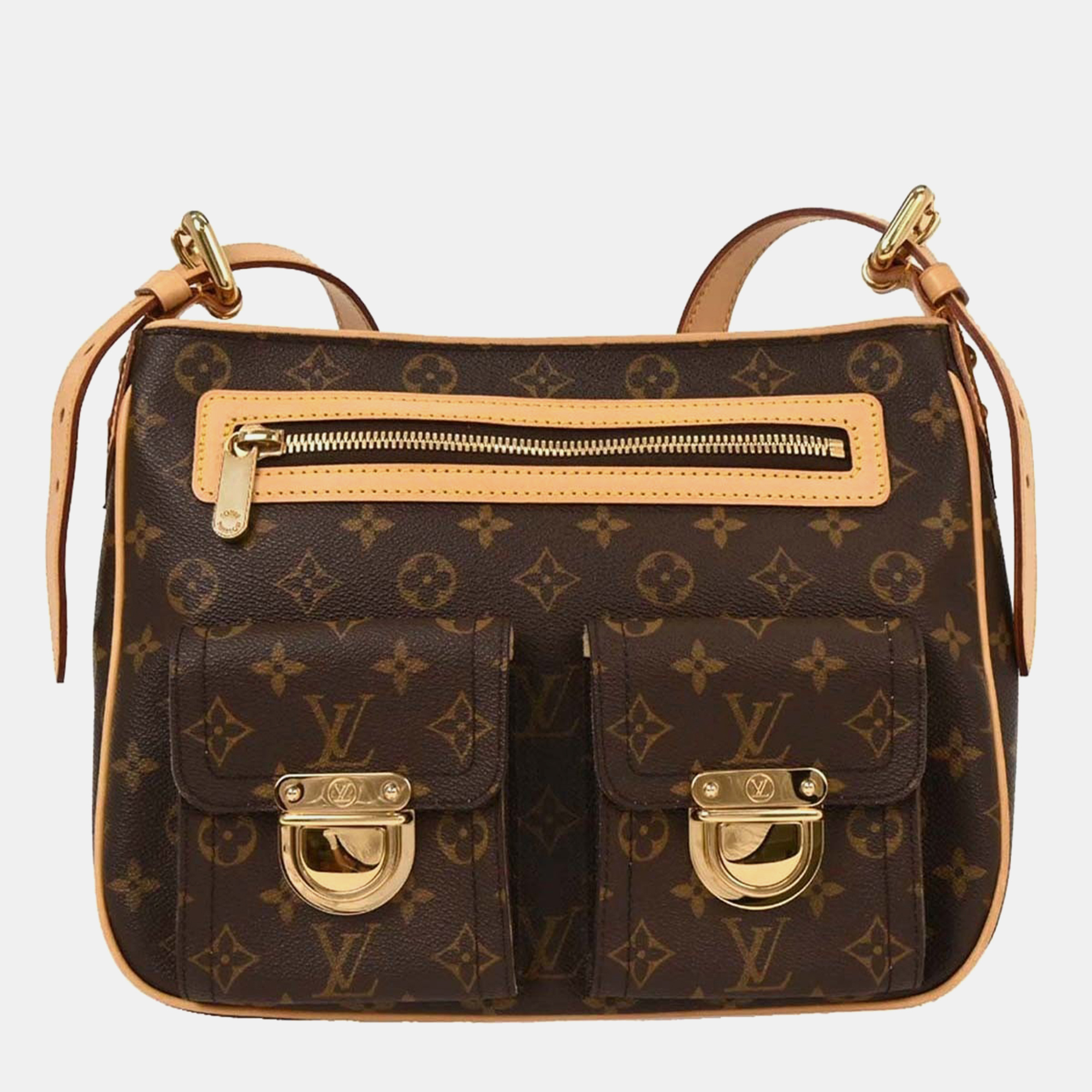 Louis Vuitton Monogram Hudson GM Shoulder Bag, Brown 
Louis Vuitton Monogram Hudson GM Shoulder Bag, Brown