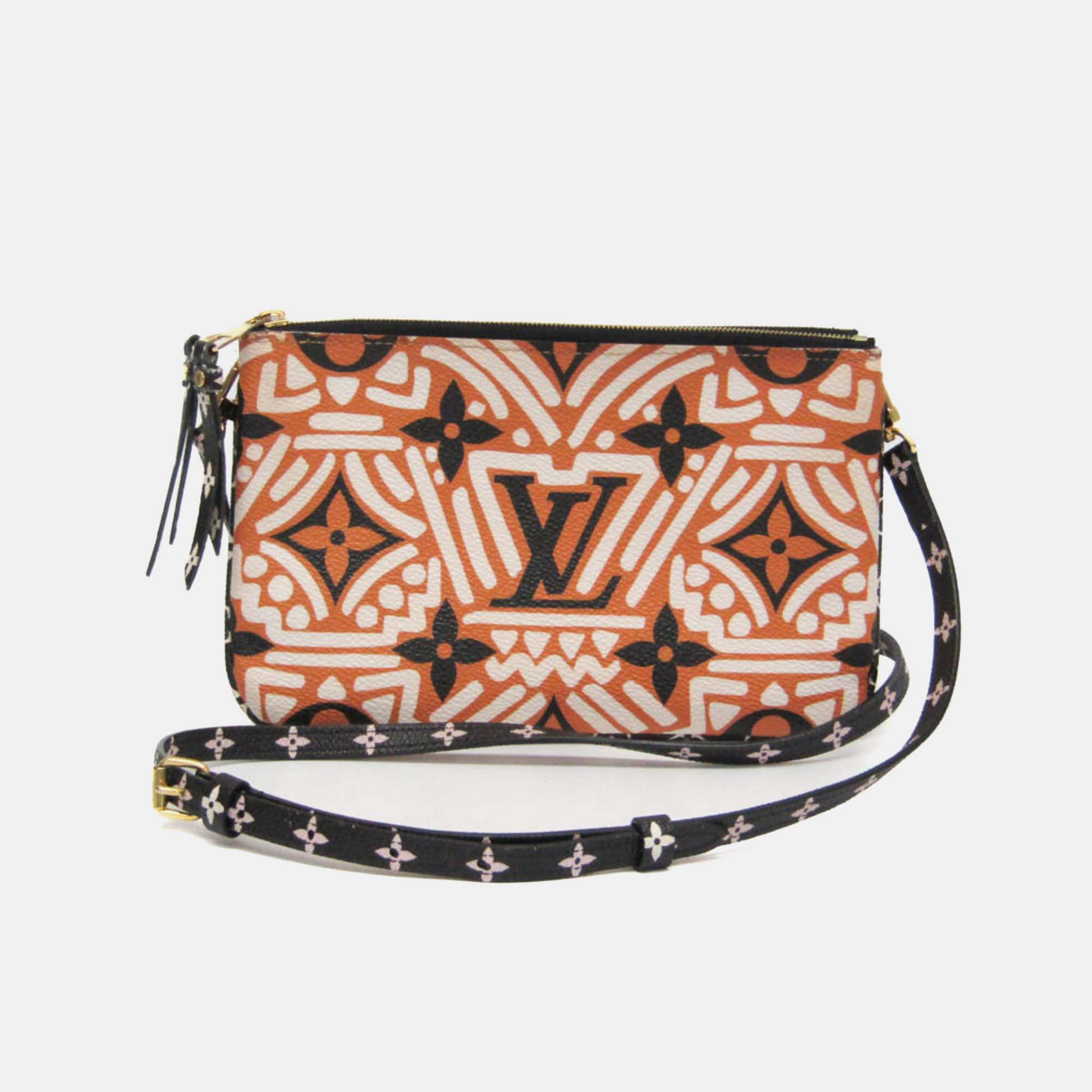 Louis Vuitton Clafity Double Zip Pochette Black Brown White Coated Canvas Shoulder Bag
Louis Vuitton Clafity Double Zip Pochette Black Brown White Coated Canvas Shoulder Bag