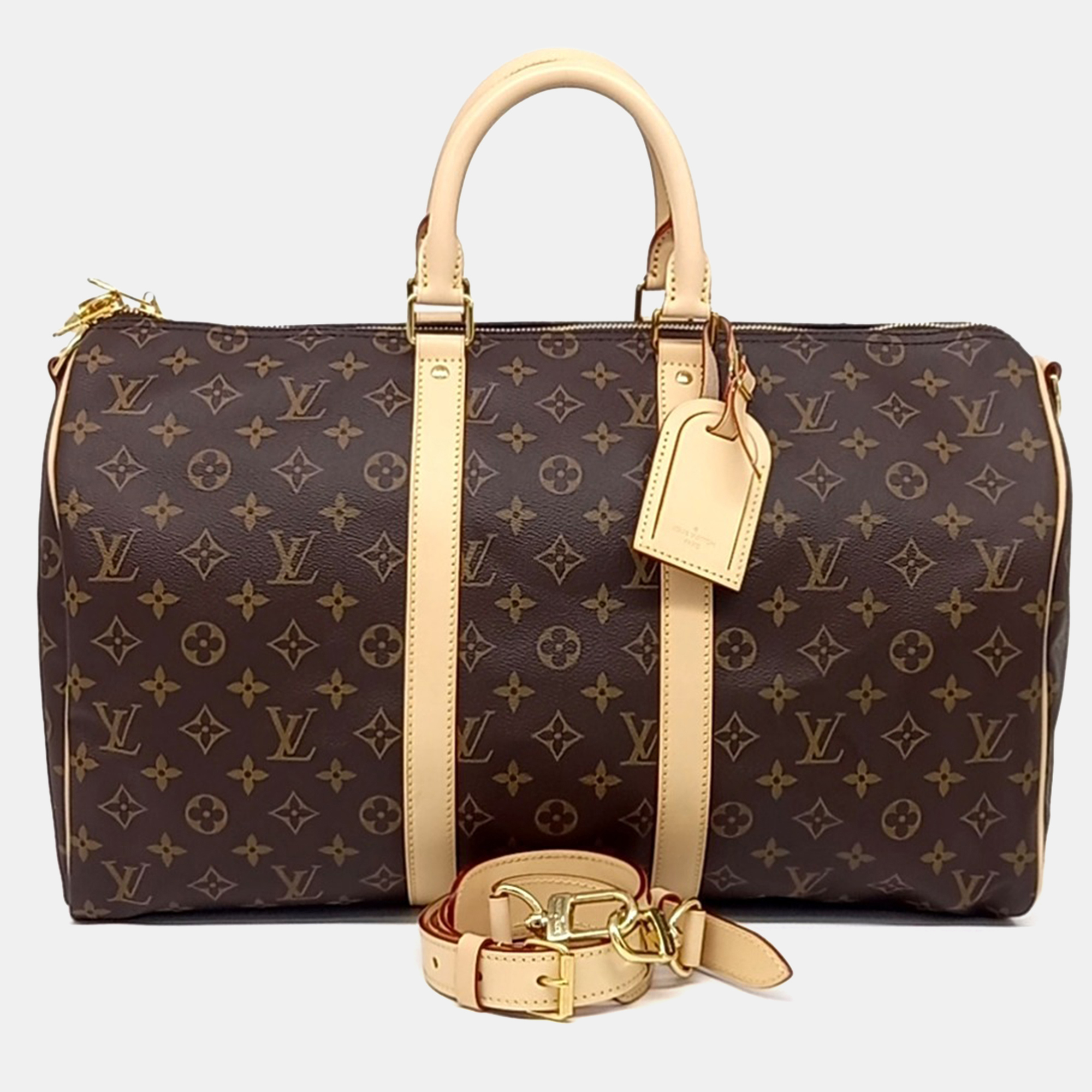 Louis Vuitton Brown Coated Canvas Monogram Bandouliere Keepall 45
Louis Vuitton Brown Coated Canvas Monogram Bandouliere Keepall 45