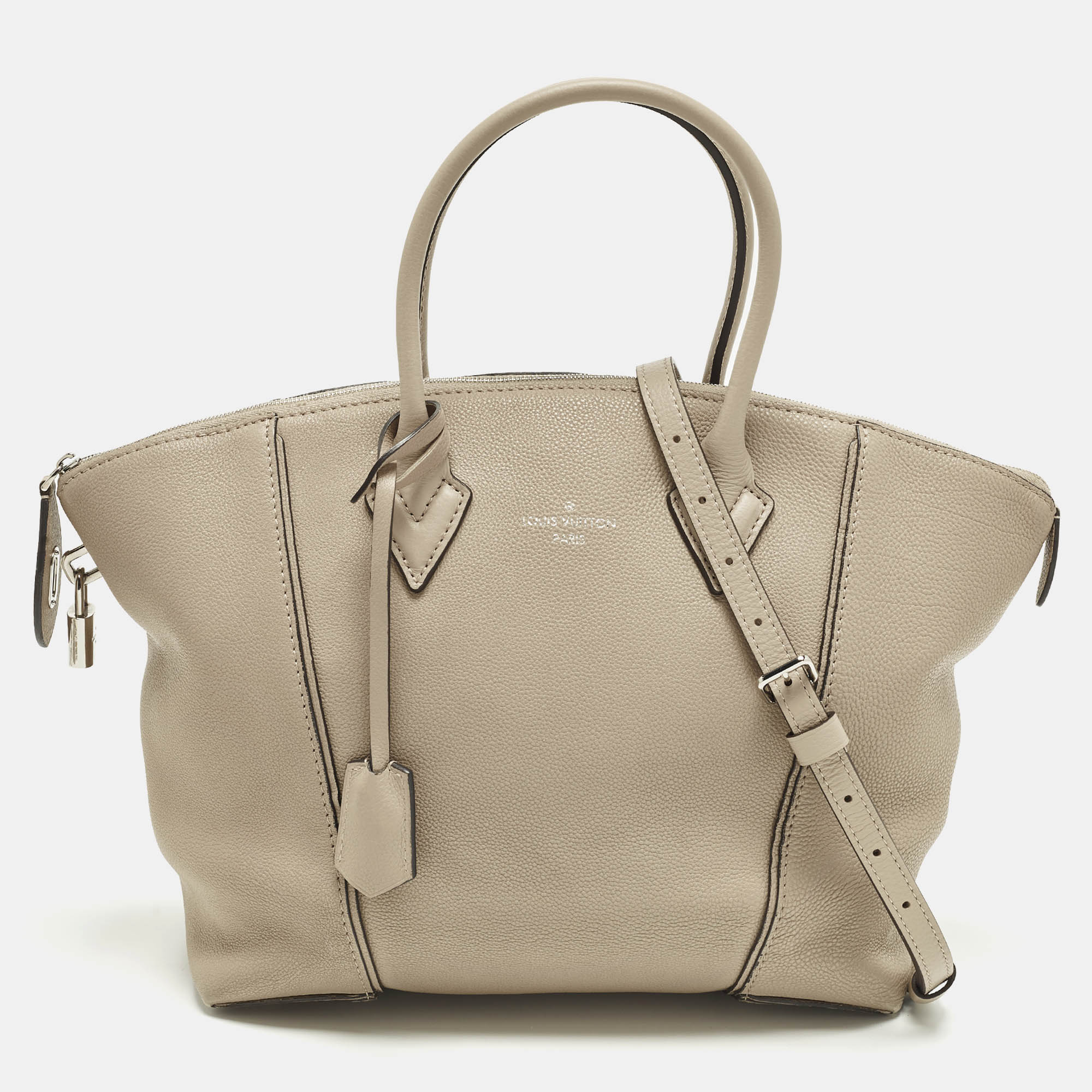 Louis Vuitton Soft Lockit PM Galet Leather Bag, Beige
Louis Vuitton Soft Lockit PM Galet Leather Bag, Beige