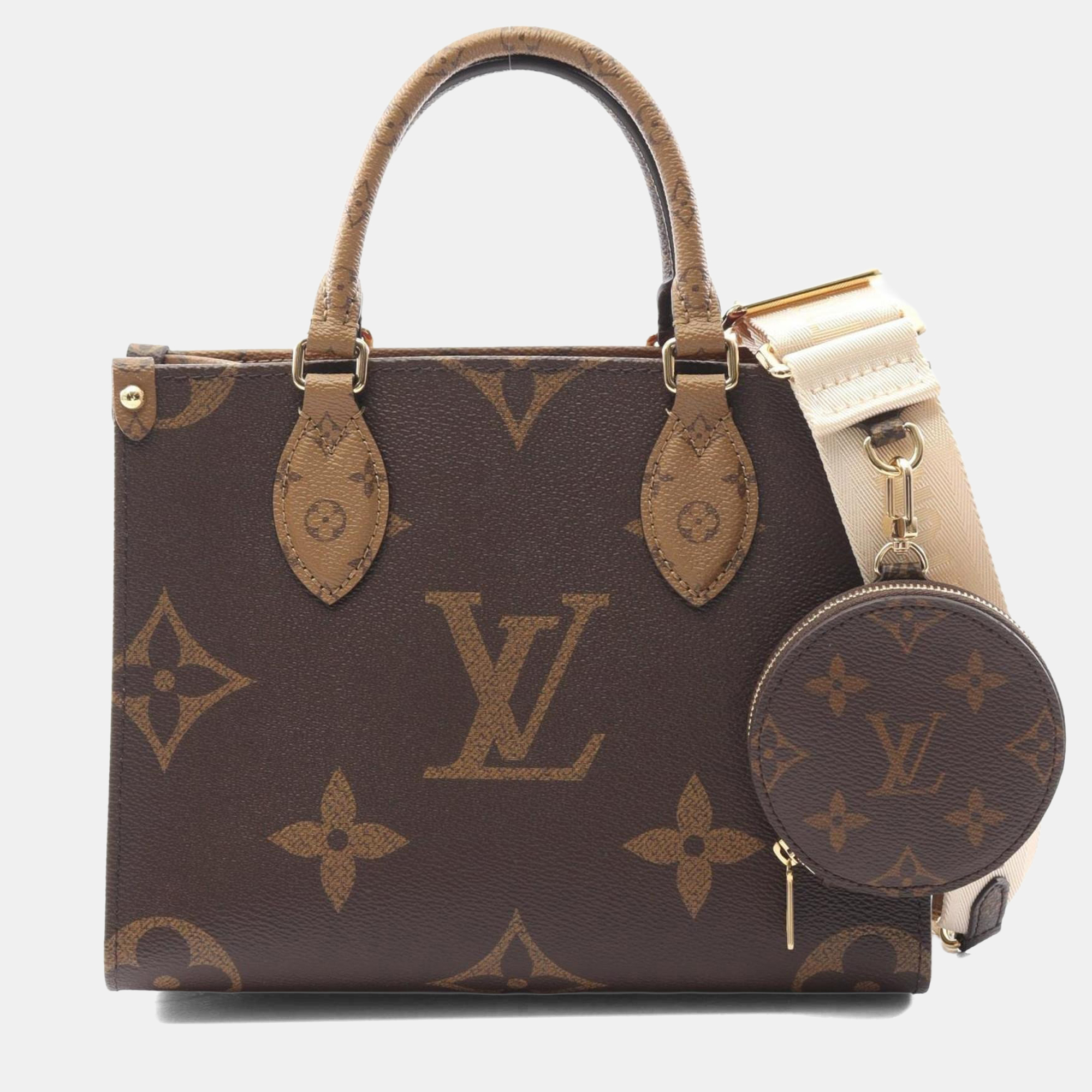 Louis Vuitton On The Go Pm Handbag Coated Canvas Monogram Giant Reverse Brown And Beige
Louis Vuitton On The Go Pm Handbag Coated Canvas Monogram Giant Reverse Brown And Beige