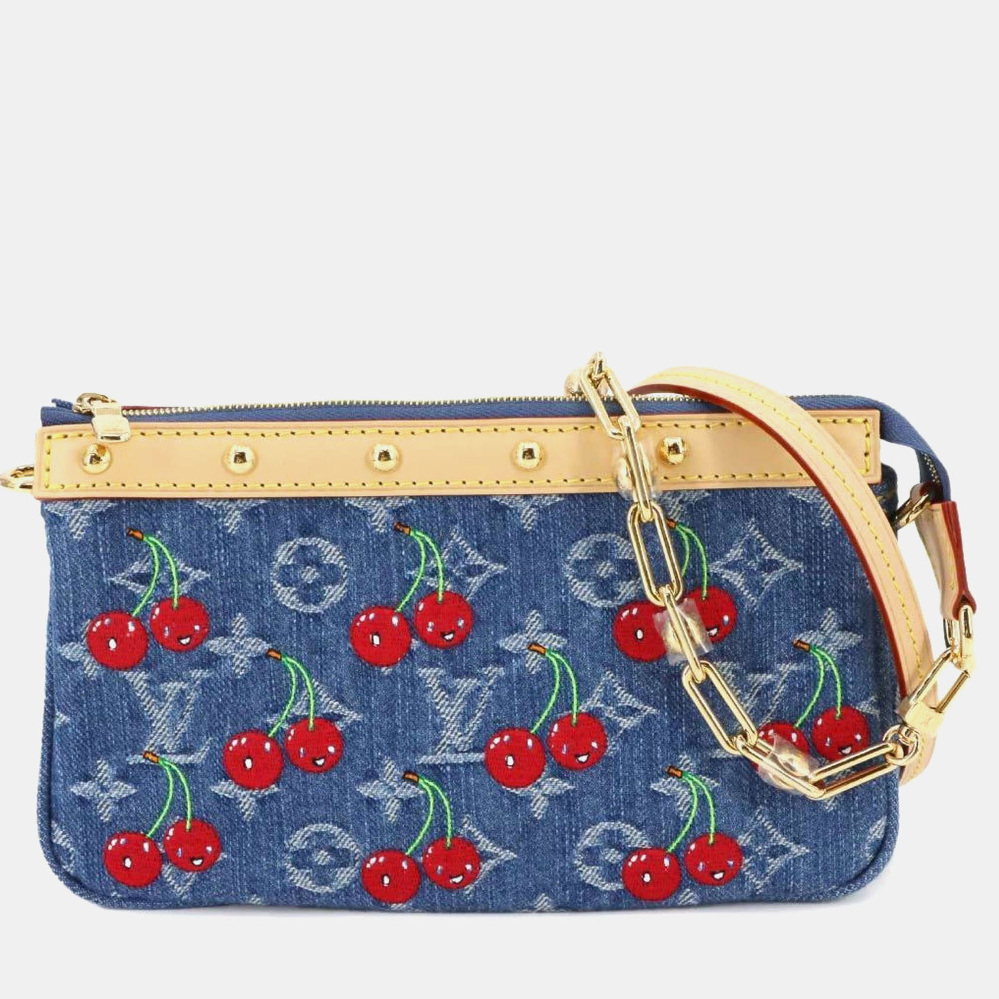 Louis Vuitton x Takashi Murakami Pochette Accessoires Monogram Denim Canvas Shoulder Bag, Blue
Louis Vuitton x Takashi Murakami Pochette Accessoires Monogram Denim Canvas Shoulder Bag, Blue