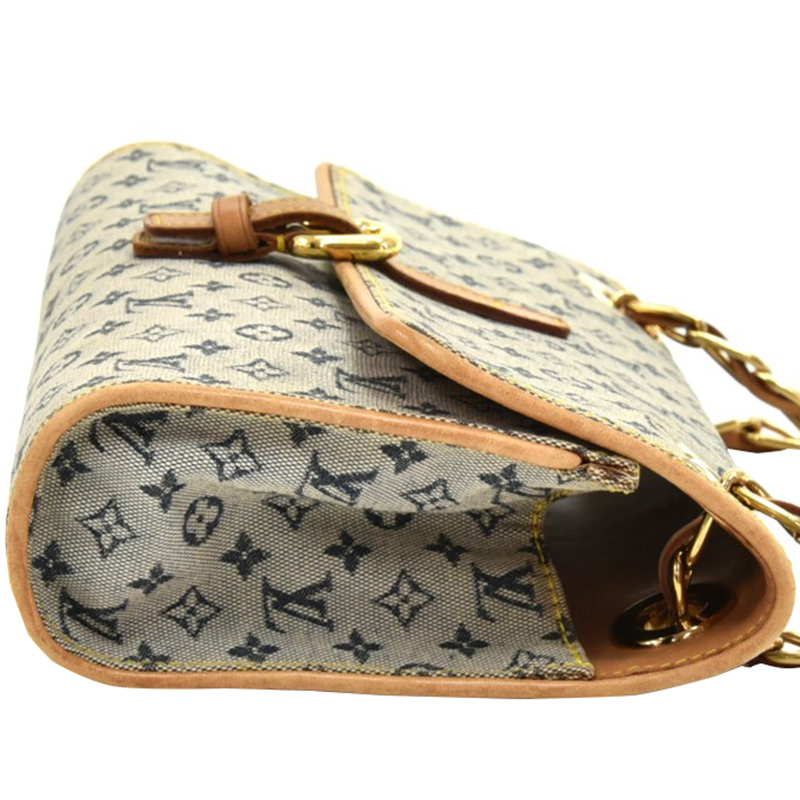 Vintage Blue Monogram Mini Lin Camille Canvas Shoulder Bag