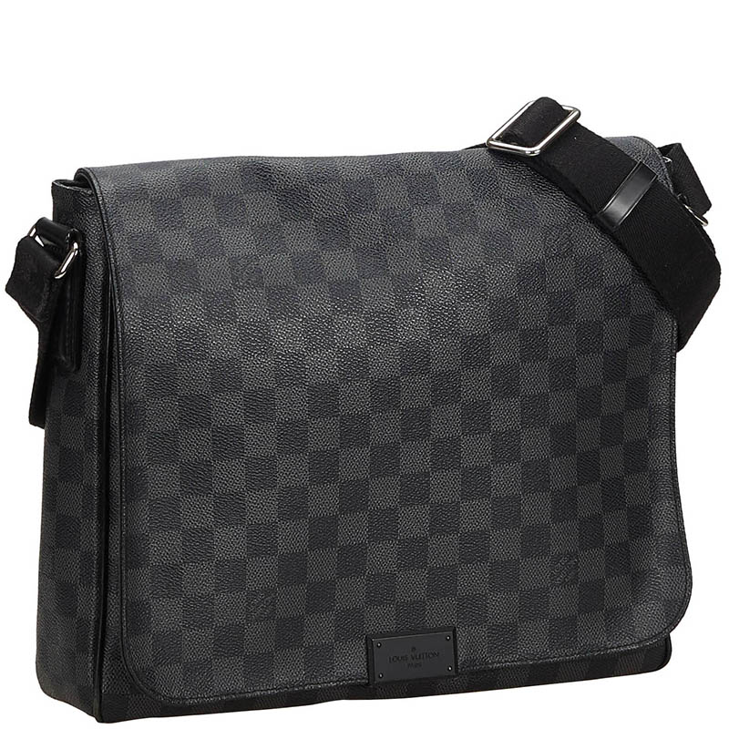 Louis Vuitton Damier Graphite Canvas District MM Bag, Black 
Louis Vuitton Damier Graphite Canvas District MM Bag, Black
