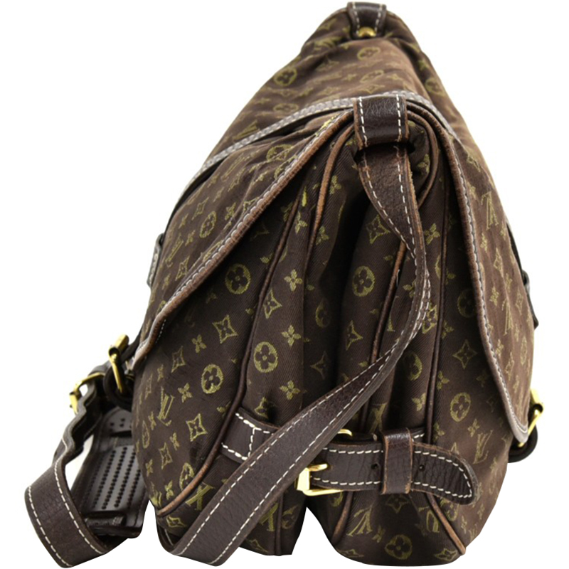 

Louis Vuitton Fusain Monogram Mini Lin Saumur 30 Bag, Brown