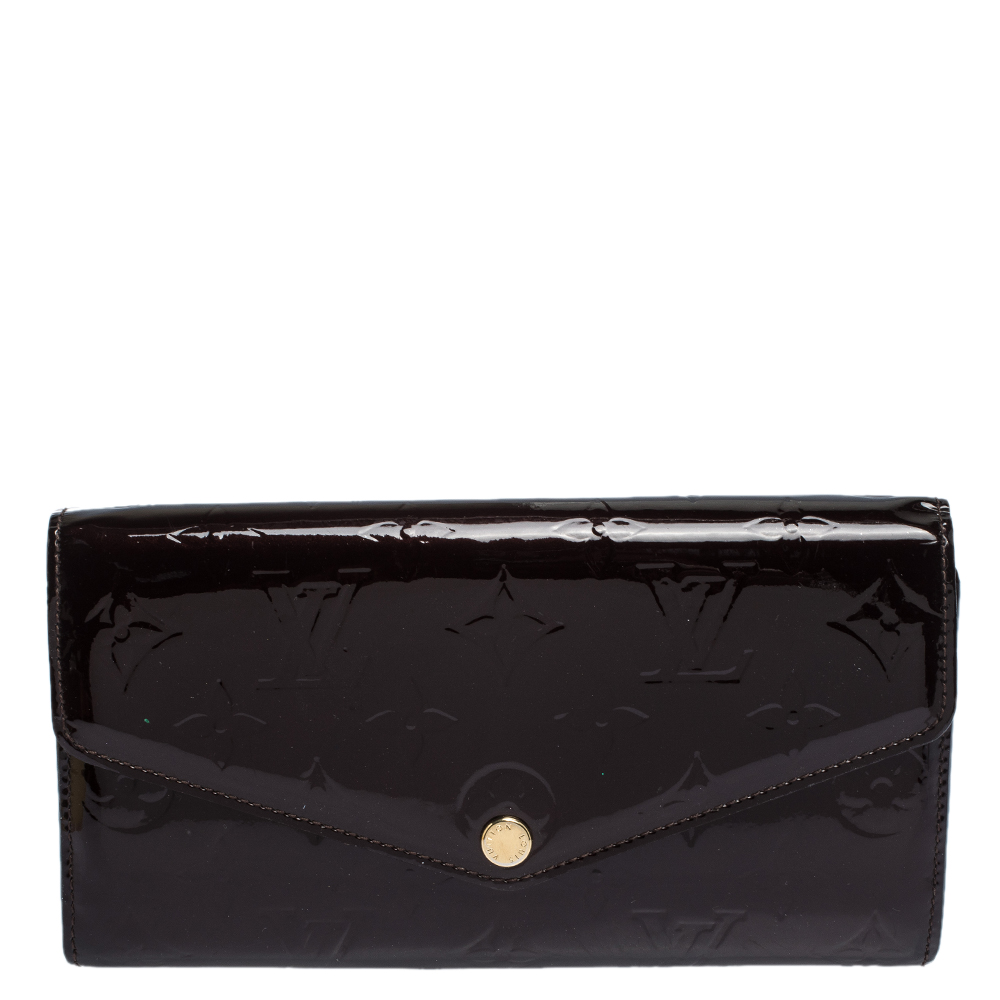 Image of Louis Vuitton Amarante Monogram Vernis Sarah Continental Wallet