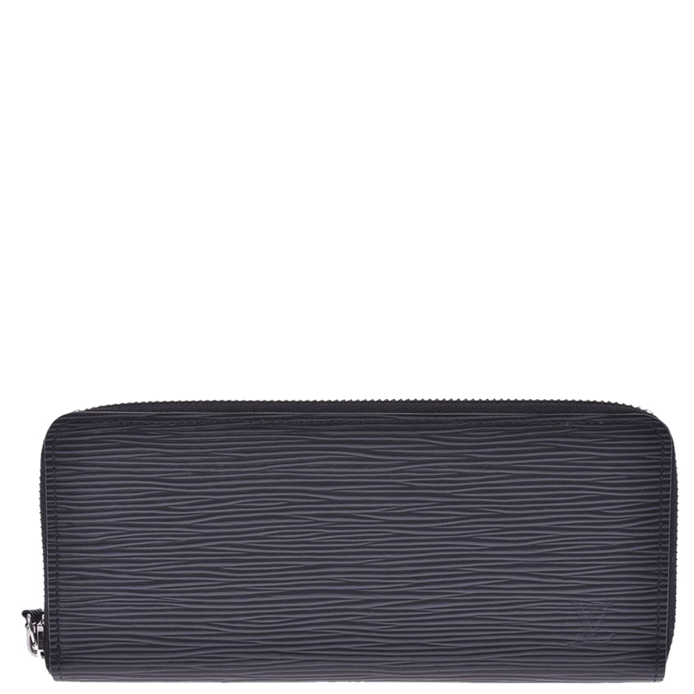 Image of Louis Vuitton Black Epi Leather Zip Around Wallet