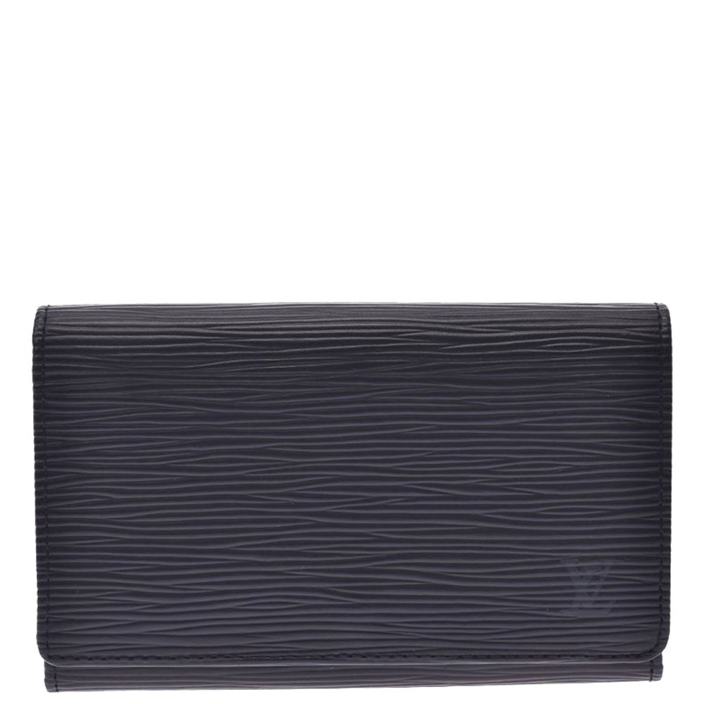 Image of Louis Vuitton Black Epi Leather Porte Tresor Wallet