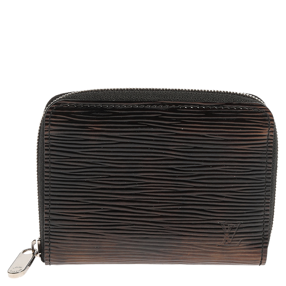 Image of Louis Vuitton Black Electric Epi Leather Zippy Coin Purse