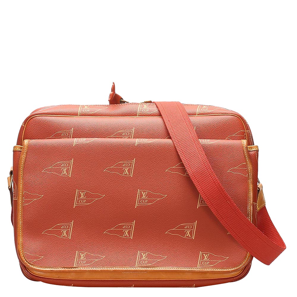 Image of Louis Vuitton Brown Leather America's Cup Calvi Messenger Bag