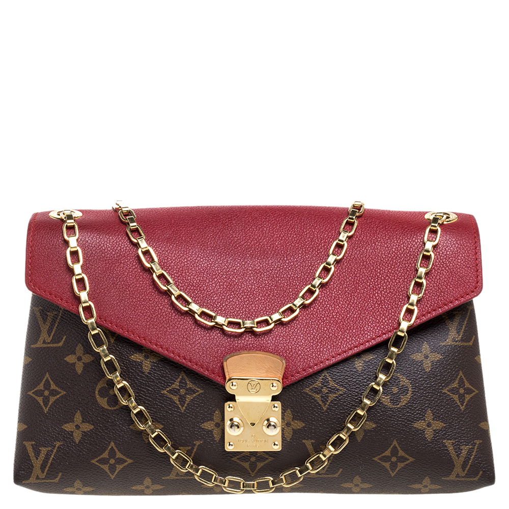 Image of Louis Vuitton Cerise Monogram Canvas Pallas Chain Bag