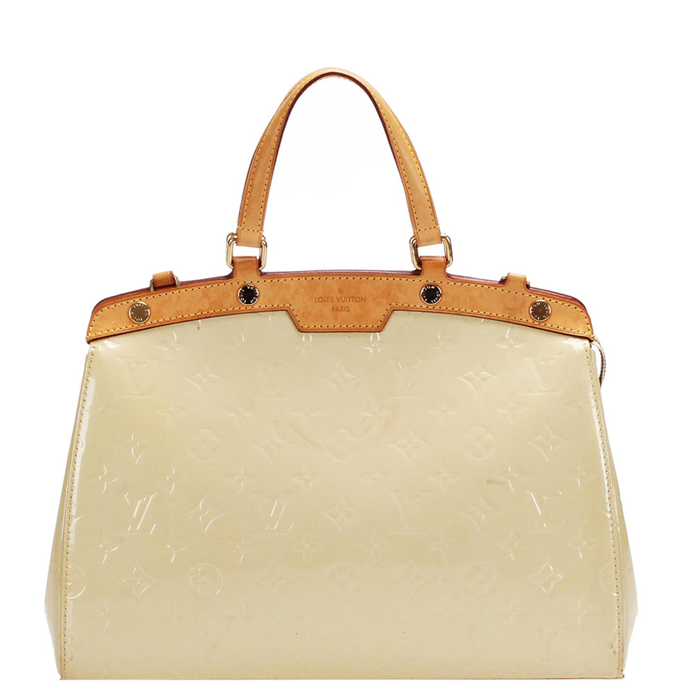 Louis Vuitton Cream Monogram Vernis Brea MM Bag