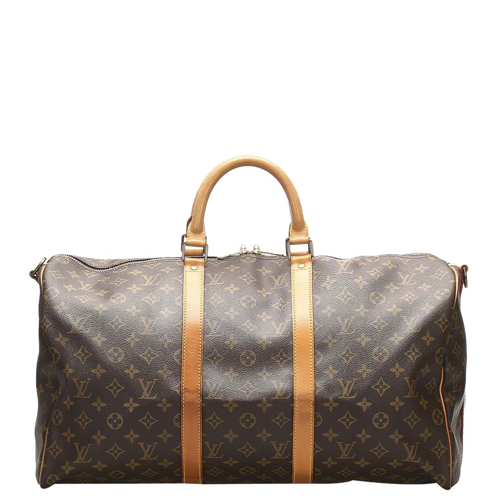 Louis Vuitton Brown Monogram Canvas Keepall 50 Bag