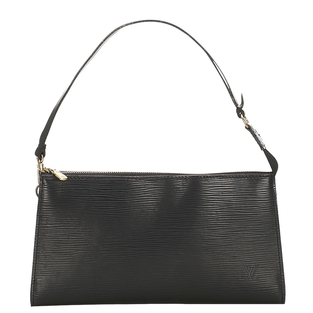 Louis Vuitton Black Epi Leather Pochette Accessoires Bag