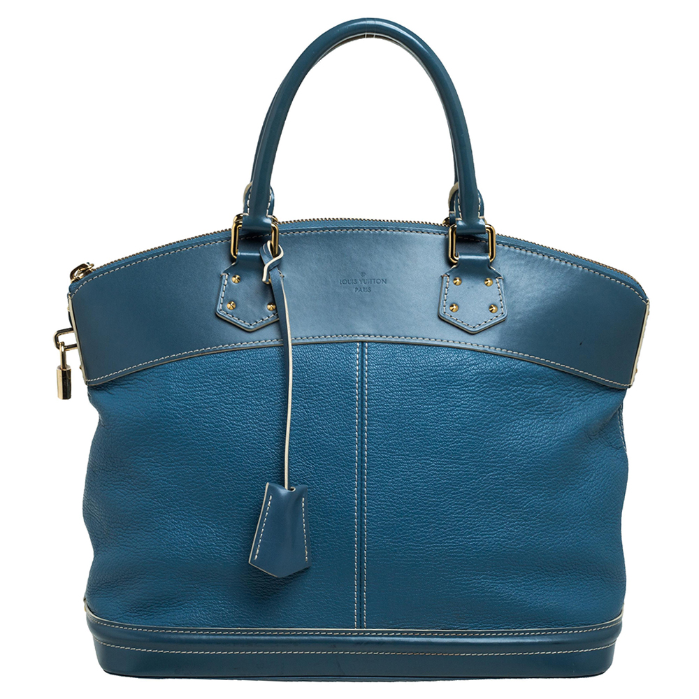 Louis Vuitton Blue Suhali Leather Lockit MM Bag
