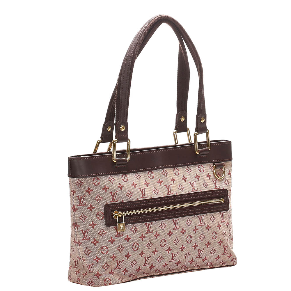 

Louis Vuitton Pink Monogram Mini Lin Canvas Lucille PM Bag, Brown