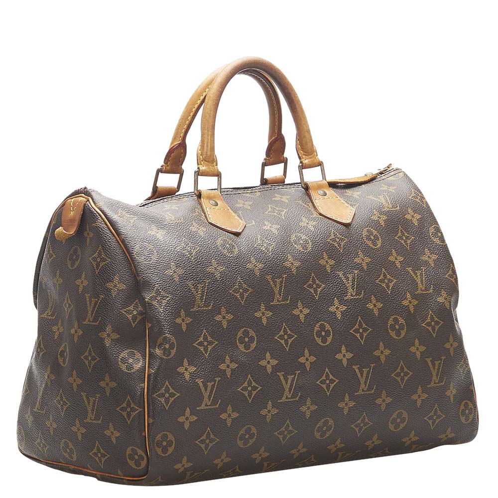 Louis Vuitton Monogram Canvas Speedy 35 Bag, Brown 
Louis Vuitton Monogram Canvas Speedy 35 Bag, Brown