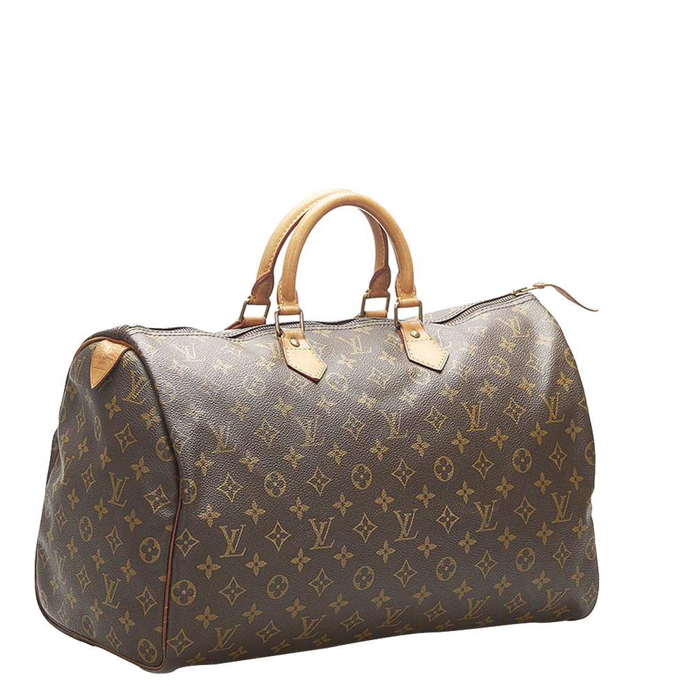 Louis Vuitton Monogram Canvas Speedy 40 Bag, Brown 
Louis Vuitton Monogram Canvas Speedy 40 Bag, Brown