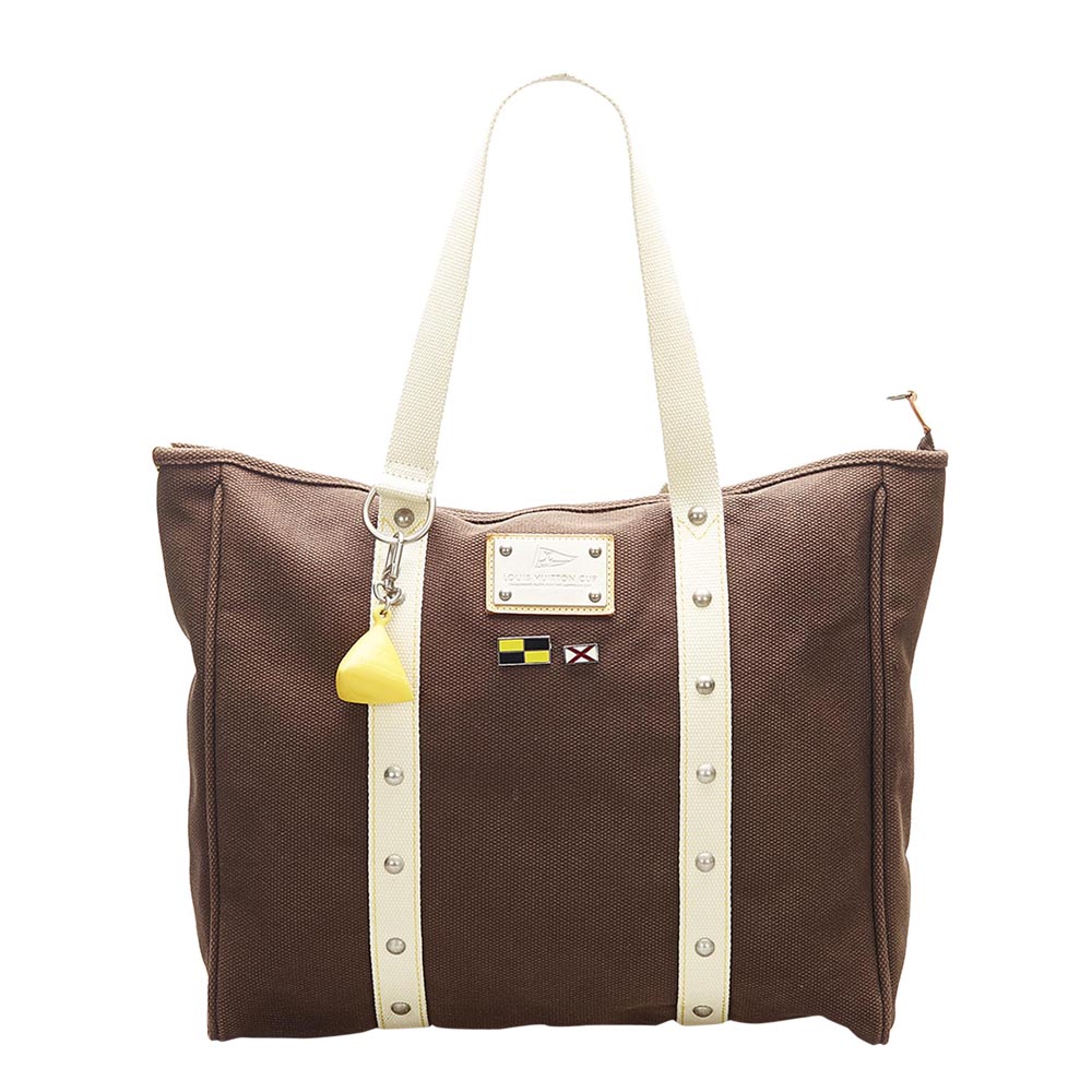 Louis Vuitton Brown Toile Canvas Antigua Cabas MM Bag