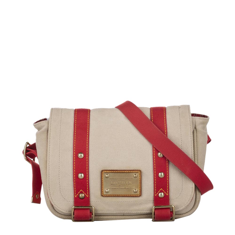 Louis Vuitton Red Canvas Antigua Besace Messenger Bag