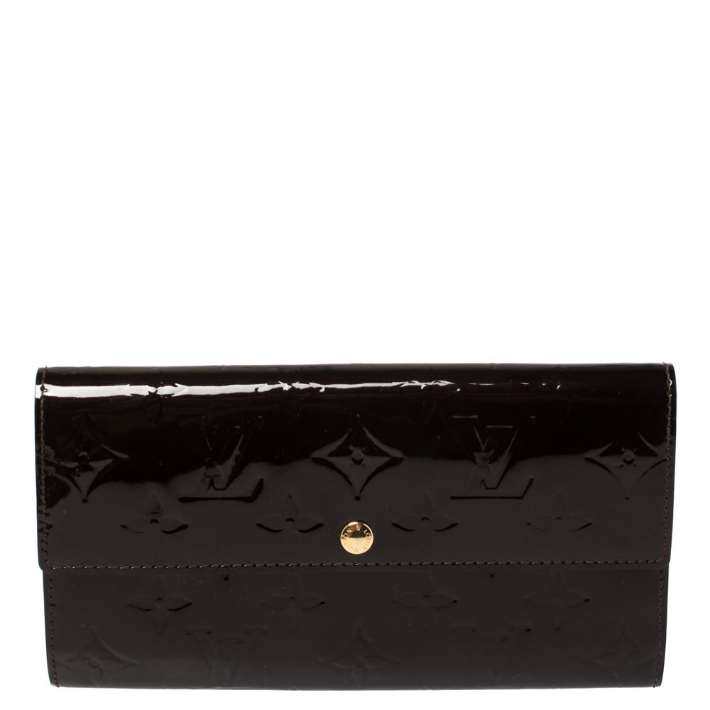 Louis Vuitton Black Monogram Vernis Leather Sarah Wallet