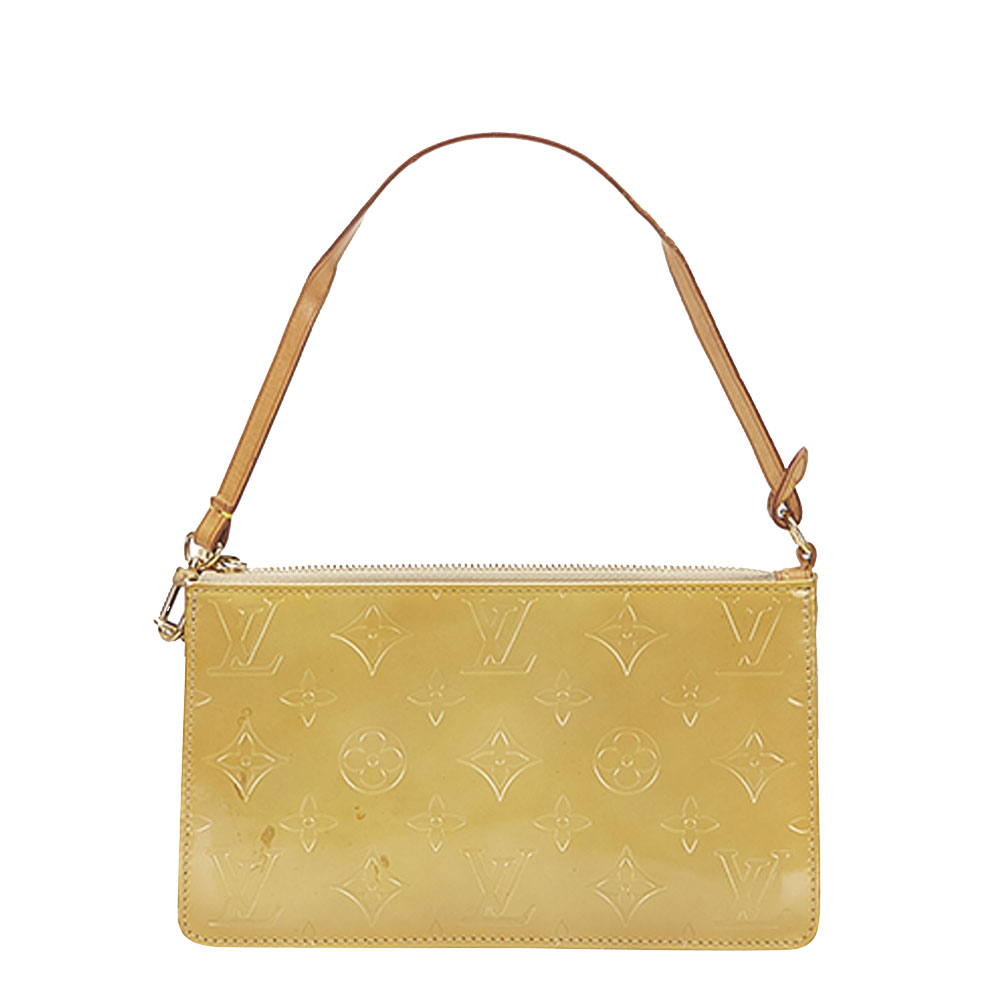 Louis Vuitton Yellow Monogram Vernis Pochette Accessoires Bag