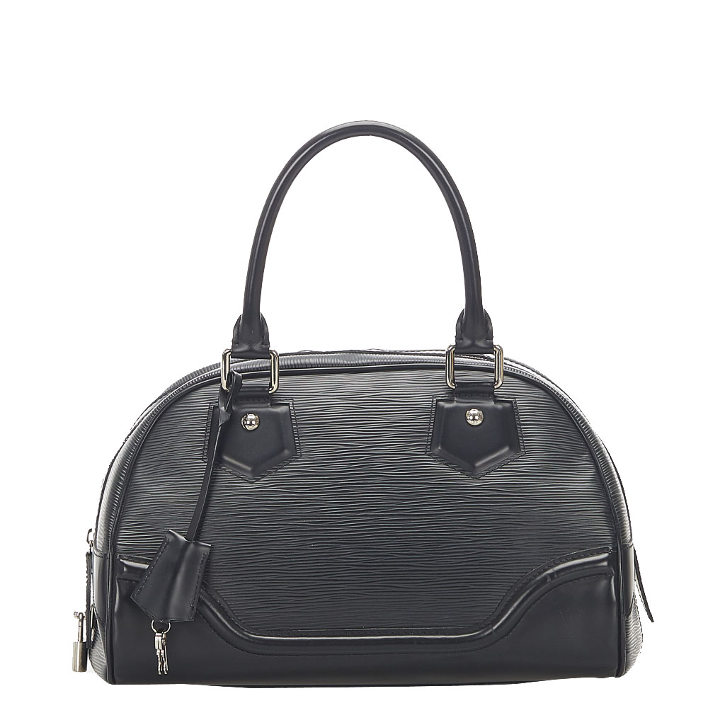 Louis Vuitton Black Epi Leather Montaigne PM Bowling Bag