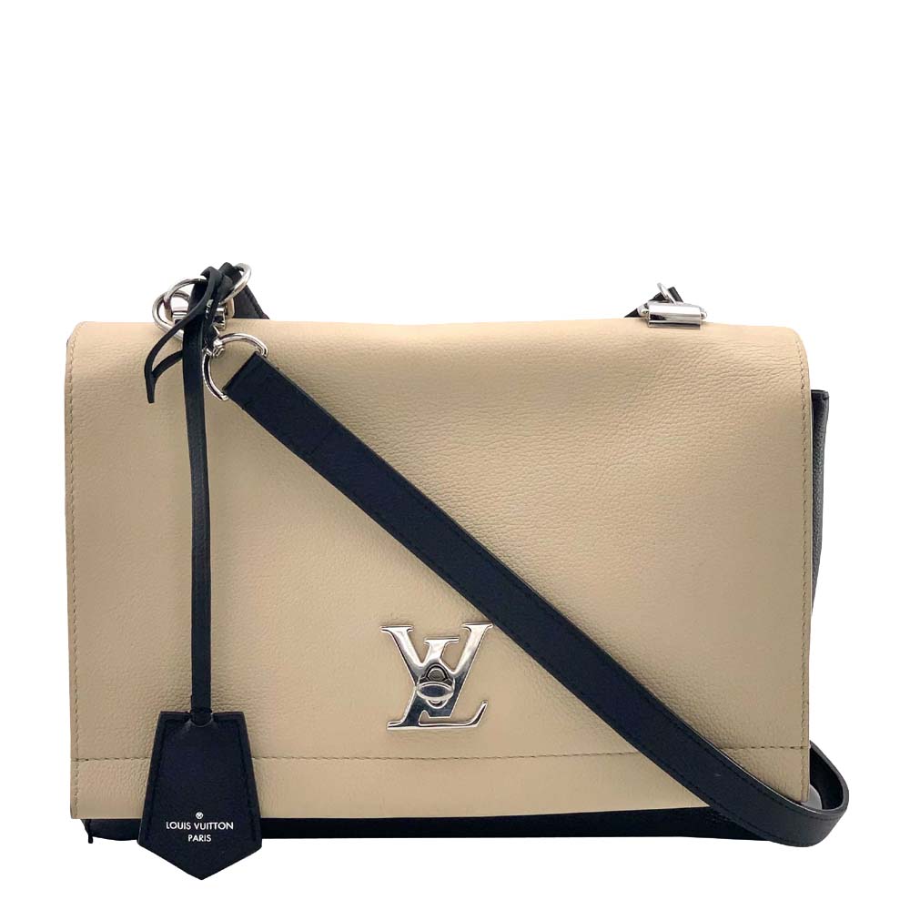 Louis Vuitton Beige Leather Lockme II Shoulder Bag