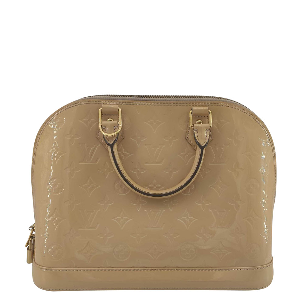 Louis Vuitton Beige Vernis Leather Alma Bag