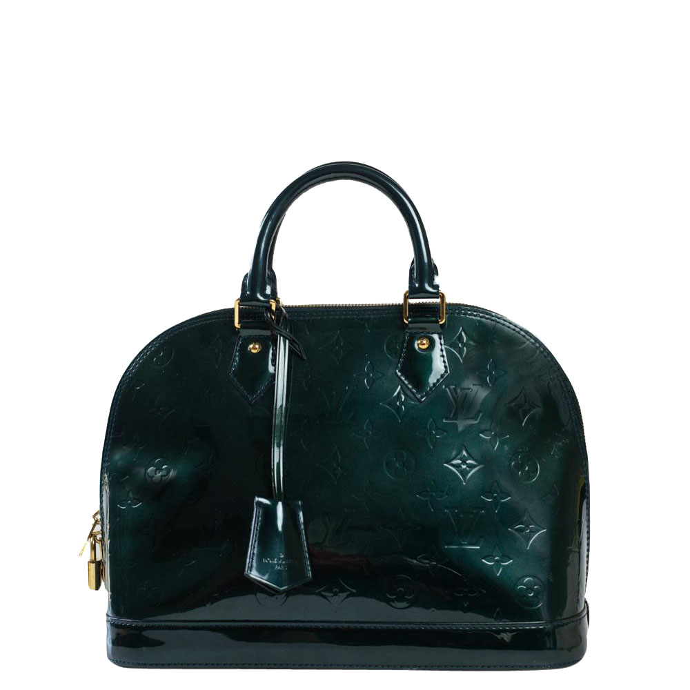 Louis Vuitton Green Monogram Vernis Leather Alma Bag