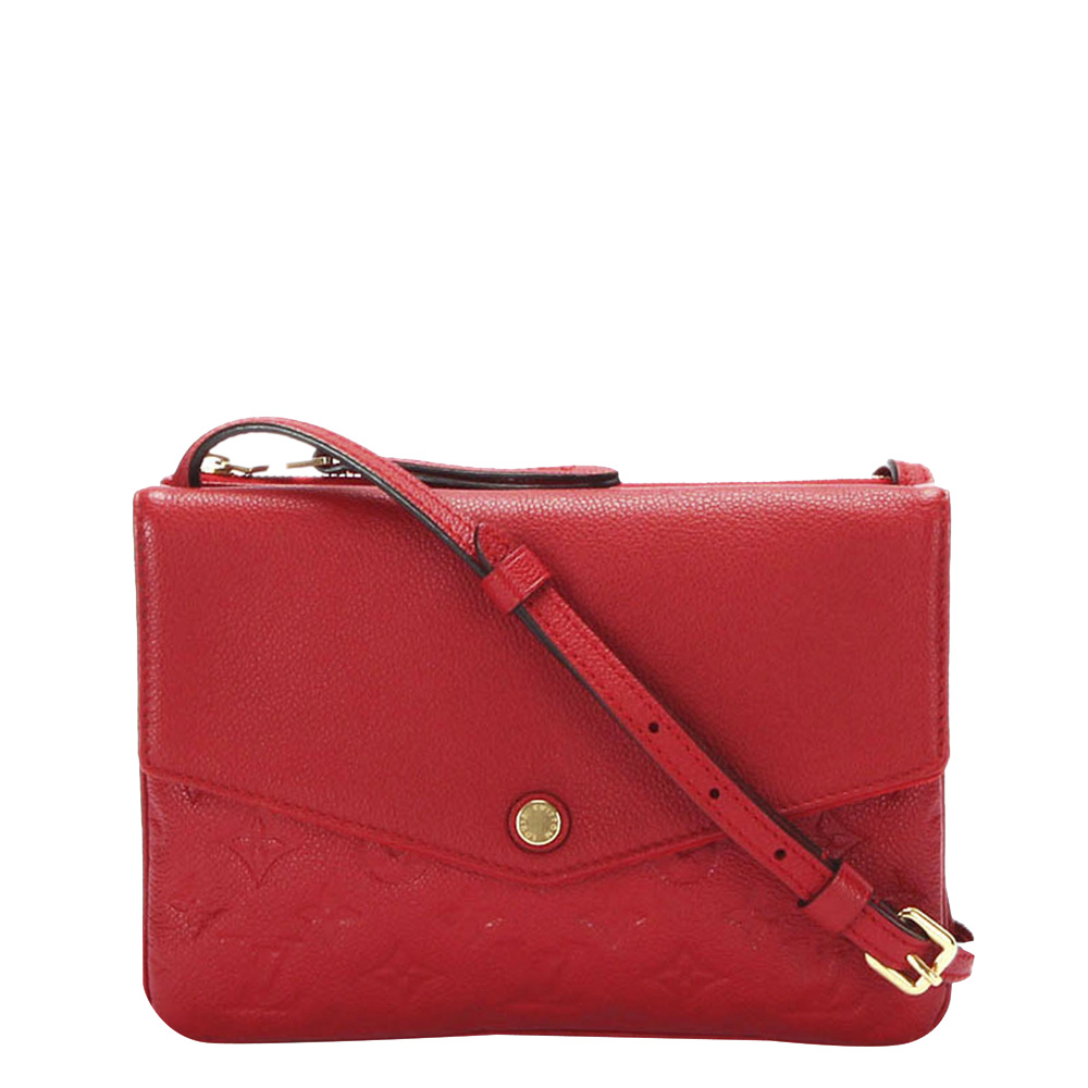 Louis Vuitton Red Monogram Empreinte Leather Twice Bag